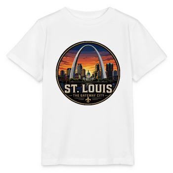 St Louis Gateway City Retro Arch Emblem - Stanley/Stella MINI CREATOR Kids’ T-Shirt - white - Front - Maike (125cm)