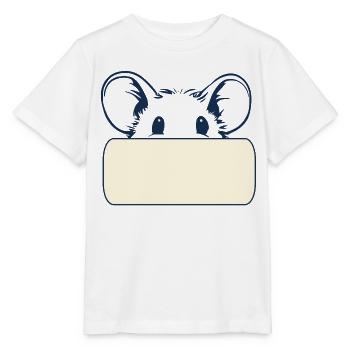 Name tag mouse - Stanley/Stella MINI CREATOR Kids’ T-Shirt - white - Front - Maike (125cm)