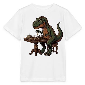 T-Rex plays chess - Stanley/Stella MINI CREATOR Kids’ T-Shirt - white - Front - Maike (125cm)