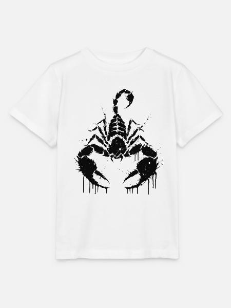 Skorpion-Schwarze Tinten-Silhouette - Stanley/Stella Kinder T-Shirt MINI CREATOR - Weiß