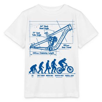 MTB Evolution Blueprint: Full Suspension Frame - Stanley/Stella MINI CREATOR Kids’ T-Shirt - white - Front - Maike (125cm)