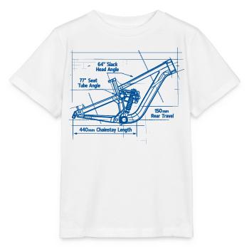 MTB Blueprint: Full-Suspension Frame Tech - Stanley/Stella MINI CREATOR Kids’ T-Shirt - white - Front - Maike (125cm)