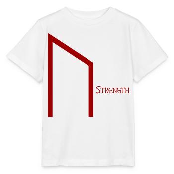 Uruz Rune with Sense Red – Viking Futhark Norse - Stanley/Stella MINI CREATOR Kids’ T-Shirt - white - Front - Maike (125cm)