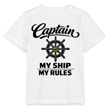 Nautical steering wheel for captains and sailors - Stanley/Stella MINI CREATOR Kids’ T-Shirt - white - Front - Maike (125cm)