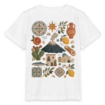 Sicily | Etna, Citrus & Island Delight - Stanley/Stella MINI CREATOR Kids’ T-Shirt - white - Front - Maike (125cm)