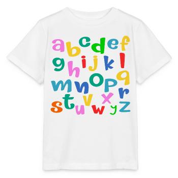 School Child ABC Letters - Stanley/Stella MINI CREATOR Kids’ T-Shirt - white - Front - Maike (125cm)