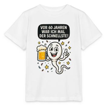 Vor 60 Jahren war ich der Schnellste 60 Geburtstag - Stanley/Stella Kinder T-Shirt MINI CREATOR  - Weiß - Vorne - Maike (125cm)