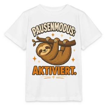 Pausenmodus – Lustiger Entspannungs-Spruch - Stanley/Stella Kinder T-Shirt MINI CREATOR  - Weiß - Vorne - Maike (125cm)