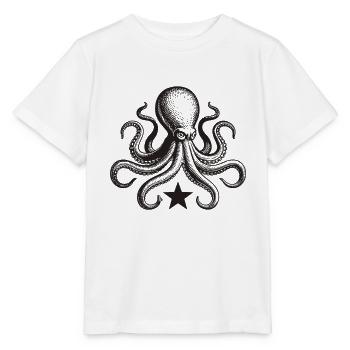 Tintenkrake mit Stern - Stanley/Stella Kinder T-Shirt MINI CREATOR  - Weiß - Vorne - Maike (125cm)