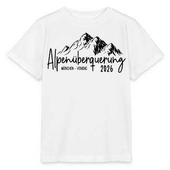 Alpenüberquerung 2026 München Venedig - Stanley/Stella Kinder T-Shirt MINI CREATOR  - Weiß - Vorne - Maike (125cm)