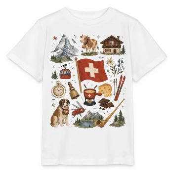Switzerland | Alps, cheese & hut romance - Stanley/Stella MINI CREATOR Kids’ T-Shirt - white - Front - Maike (125cm)