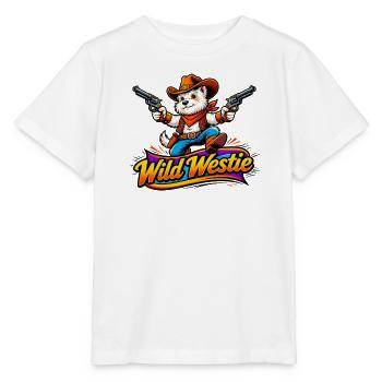 Wild Westie Cowboy Design (Original Design)  - Stanley/Stella MINI CREATOR Kids’ T-Shirt - white - Front - Maike (125cm)