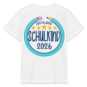 Erstklassig Schulkind 2026 Einschulung Shirt - Stanley/Stella Kinder T-Shirt MINI CREATOR  - Weiß - Vorne - Maike (125cm)