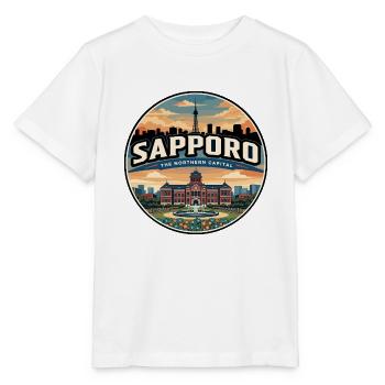 Retro Sapporo Odori Park Travel Badge - Stanley/Stella MINI CREATOR Kids’ T-Shirt - white - Front - Maike (125cm)