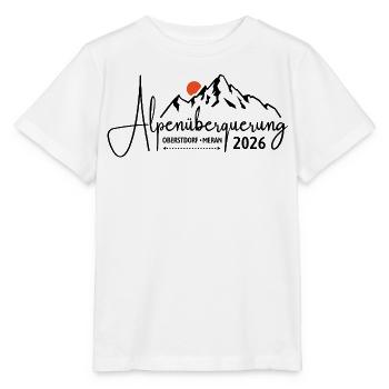 Alpenüberquerung 2026, Oberstdorf Meran, Wandern - Stanley/Stella Kinder T-Shirt MINI CREATOR  - Weiß - Vorne - Maike (125cm)