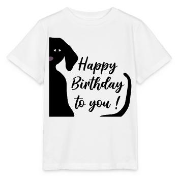 Happy Birthday Dachshund - Stanley/Stella MINI CREATOR Kids’ T-Shirt - white - Front - Maike (125cm)