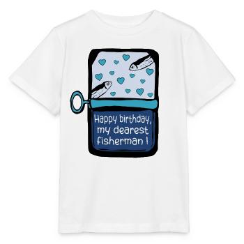 Birthday Fisherman Sardines - Stanley/Stella MINI CREATOR Kids’ T-Shirt - white - Front - Maike (125cm)