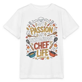 Restaurant Chef My Passion My Restaurant Kitchen - Stanley/Stella Kinder T-Shirt MINI CREATOR  - Weiß - Vorne - Maike (125cm)