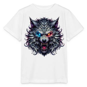 Neon Dual Eyed Wolf - Stanley/Stella MINI CREATOR Kids’ T-Shirt - white - Front - Maike (125cm)