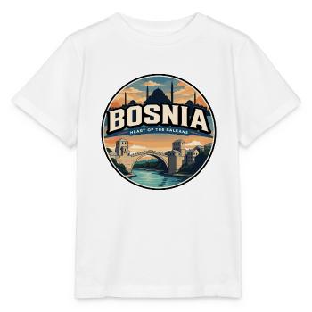 Retro Bosnia Mostar Stari Most Badge - Stanley/Stella MINI CREATOR Kids’ T-Shirt - white - Front - Maike (125cm)