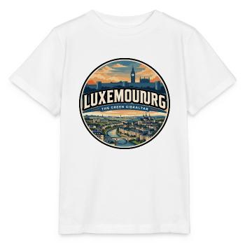 Retro Luxembourg Grund Valley Badge - Stanley/Stella MINI CREATOR Kids’ T-Shirt - white - Front - Maike (125cm)