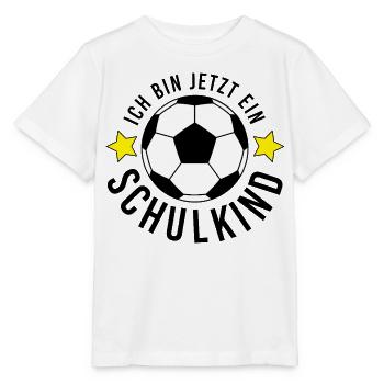 Ich bin jetzt ein Schulkind Fußball Einschulung  - Stanley/Stella Kinder T-Shirt MINI CREATOR  - Weiß - Vorne - Maike (125cm)