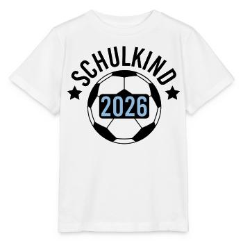 Schulkind 2026 Fußball Einschulung Schulstart blau - Stanley/Stella Kinder T-Shirt MINI CREATOR  - Weiß - Vorne - Maike (125cm)