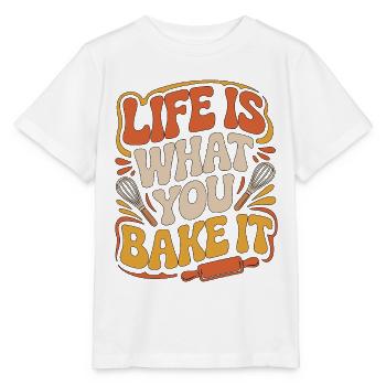 Pastry Chef Life Is What You Bake It Bakery Chef - Stanley/Stella MINI CREATOR Kids’ T-Shirt - white - Front - Maike (125cm)