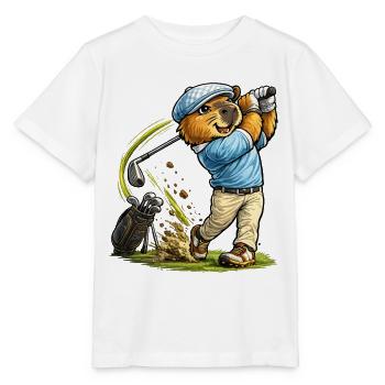 Sweet capybara at golf - Stanley/Stella MINI CREATOR Kids’ T-Shirt - white - Front - Maike (125cm)