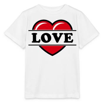 Heart / Heart / Love (Black 2C) - Stanley/Stella MINI CREATOR Kids’ T-Shirt - white - Front - Maike (125cm)