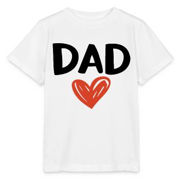 Hand‑Drawn Heart – Love You Dad - Stanley/Stella MINI CREATOR Kids’ T-Shirt - white - Front - Maike (125cm)