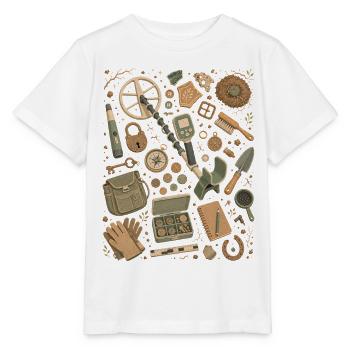 Treasure Hunt | Metal Detector & Probes - Stanley/Stella MINI CREATOR Kids’ T-Shirt - white - Front - Maike (125cm)