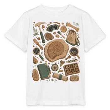 Fossil Hunt | Paleontology & Ammonites - Stanley/Stella MINI CREATOR Kids’ T-Shirt - white - Front - Maike (125cm)