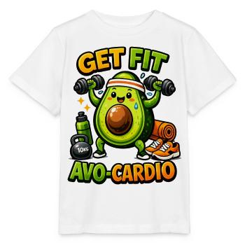 AVO-CARDIO – Avocado in Training - Stanley/Stella MINI CREATOR Kids’ T-Shirt - white - Front - Maike (125cm)