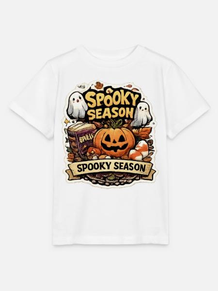 Spukige Saison Kürbis & Geister - Stanley/Stella Kinder T-Shirt MINI CREATOR - Weiß