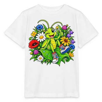 Grasshopper Cartoon - Stanley/Stella MINI CREATOR Kids’ T-Shirt - white - Front - Maike (125cm)