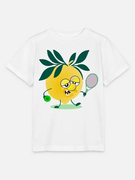 Kinder Tennis Zitrone - Stanley/Stella Kinder T-Shirt MINI CREATOR  - Weiß