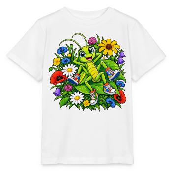 Cooler Grashüpfer - Stanley/Stella Kinder T-Shirt MINI CREATOR  - Weiß - Vorne - Maike (125cm)