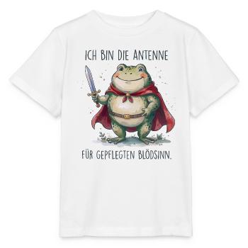 Antenne für gepflegten Blödsinn - Frosch Spruch - Stanley/Stella Kinder T-Shirt MINI CREATOR  - Weiß - Vorne - Maike (125cm)