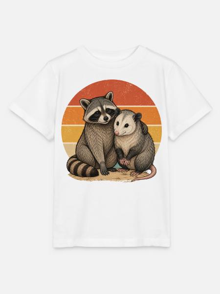 Waschbär und Opossum - Stanley/Stella Kinder T-Shirt MINI CREATOR  - Weiß