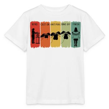 Retro Strickschritte Windanschlag Rechts rechts rechts - Stanley/Stella Kinder T-Shirt MINI CREATOR  - Weiß - Vorne - Maike (125cm)