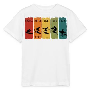 Retro-Surf-Stufen Paddel-Pop-up-Fahrt Ufer - Stanley/Stella Kinder T-Shirt MINI CREATOR  - Weiß - Vorne - Maike (125cm)
