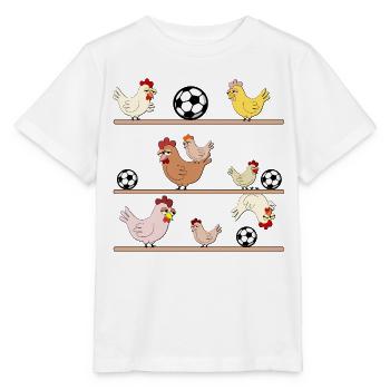 Hühnerstall Hühner Fußball - Stanley/Stella Kinder T-Shirt MINI CREATOR  - Weiß - Vorne - Maike (125cm)