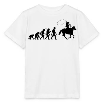 Cowboy Evolution Western Stil Rodeo Lassowerfer - Stanley/Stella Kinder T-Shirt MINI CREATOR  - Weiß - Vorne - Maike (125cm)