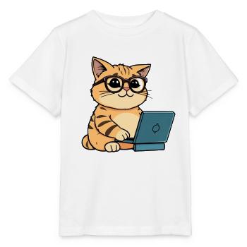 Coding Cat - Stanley/Stella Kinder T-Shirt MINI CREATOR  - Weiß - Vorne - Maike (125cm)