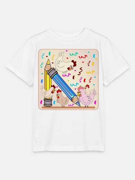Einschulung Schulkind Hühner - Stanley/Stella Kinder T-Shirt MINI CREATOR - Weiß