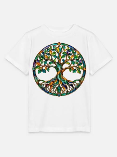 Bunter Lebensbaum - Stanley/Stella Kinder T-Shirt MINI CREATOR - Weiß