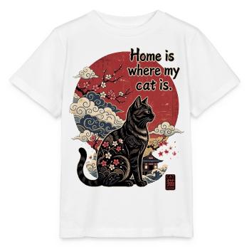 Zuhause ist wo meine Katze ist - Stanley/Stella Kinder T-Shirt MINI CREATOR  - Weiß - Vorne - Maike (125cm)