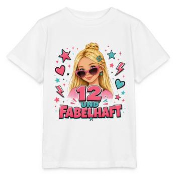 12 und fabelhaft | Geburtstag Mädchen - Stanley/Stella Kinder T-Shirt MINI CREATOR  - Weiß - Vorne - Maike (125cm)