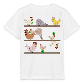 Hühnerstall Hühner Padel - Stanley/Stella Kinder T-Shirt MINI CREATOR  - Weiß - Vorne - Maike (125cm)